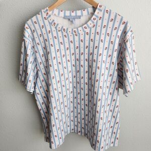 Hill House Home floral striped pajama top M